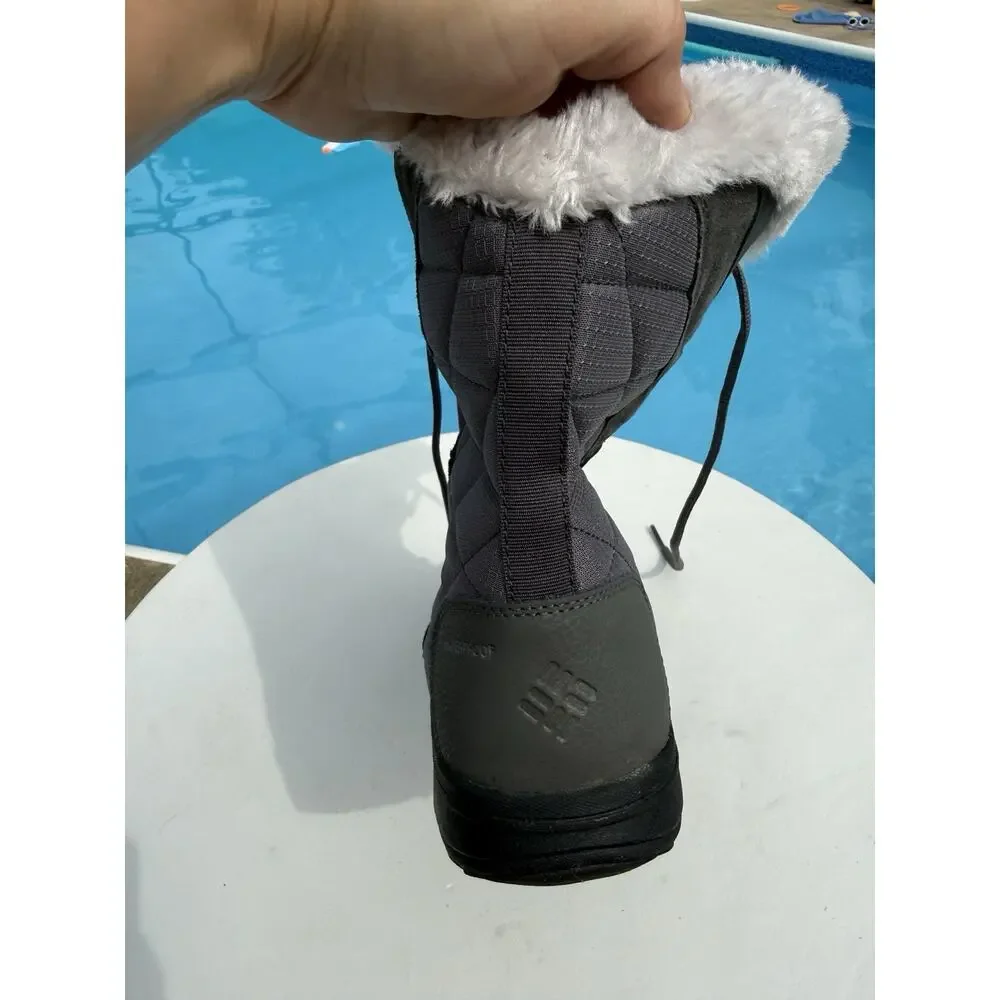 Women's 10 M Columbia Minx Mid II Snow Waterproof Boots Insulated Gray Faux Fur